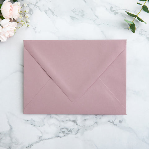 NingsPaper 50 Pieces  A7 Envelopes, Euro Flap Liner 5x7 Dusty Rose Envelopes