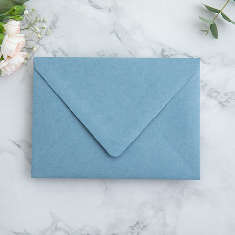 NingsPaper 50 Pieces Dusty Blue Floral Liner Euro Flap Envelopes for  Wedding Invitation Card