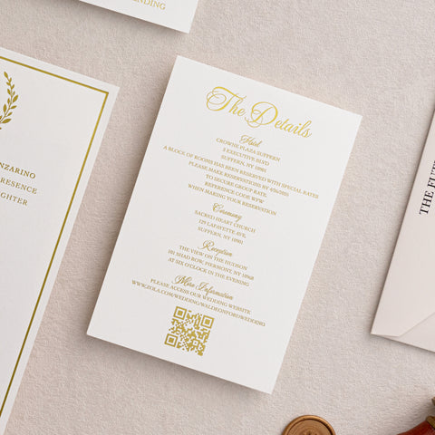 NingsPaper Gold Foil Shiny Liner Wedding Invitation Suite