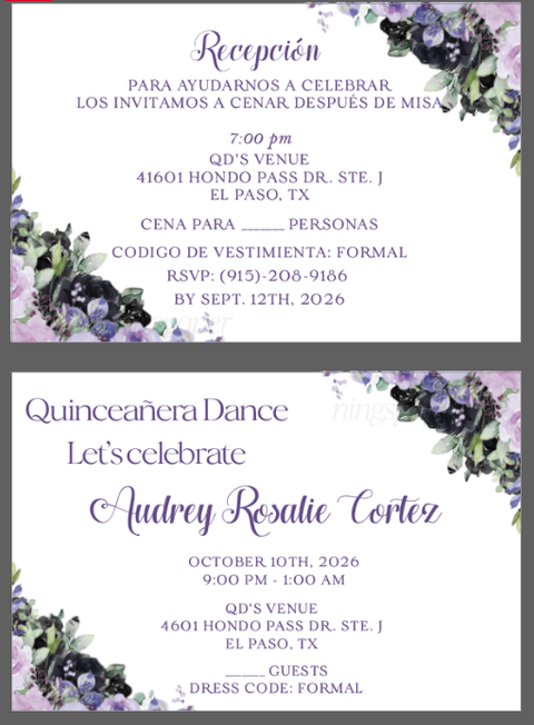 75 Pieces Clear Arcylic Invitations with Envelopes and 3 paper cards for Lizette
