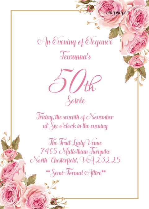 1mm Clear Arcylic Invitations with Envelope (sample)