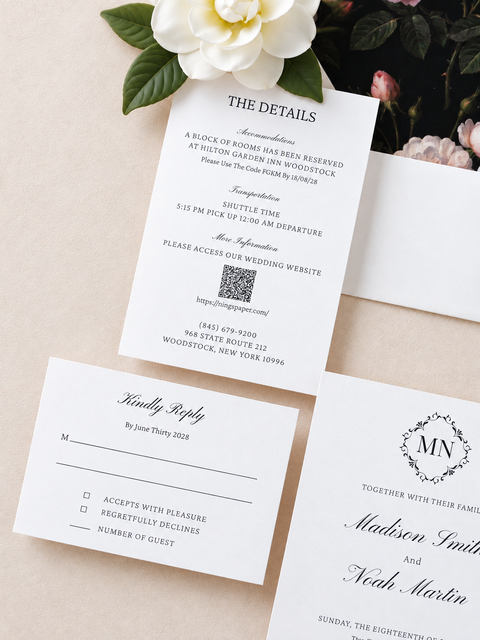 NingsPaper Ivory Liner Wedding Invitation Suite