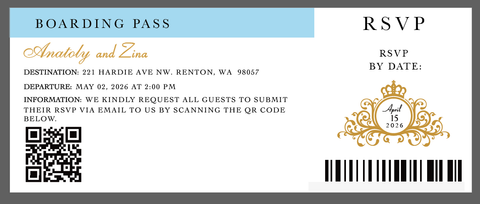 200 Pcs Passport Style Invitation Cards for Zinka (Balance)
