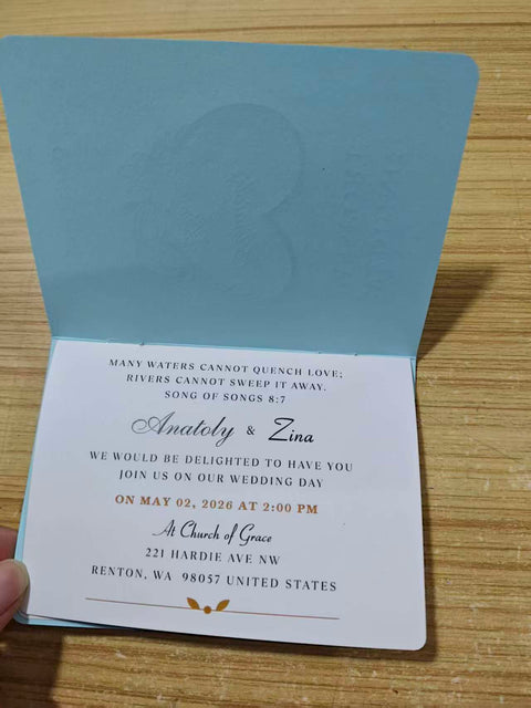 200Pcs Passport Style Invitation Cards for Zinka