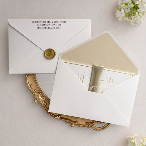 NingsPaper Gold Foil Shiny Liner Wedding Invitation Suite