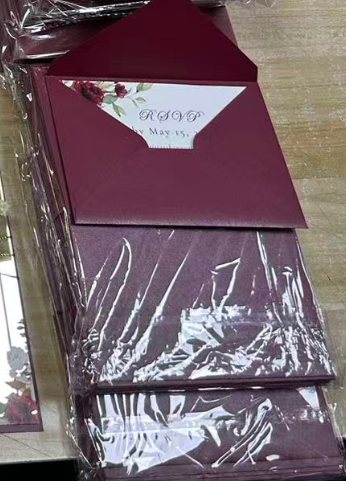 100 Pieces Printing RSVP Card + envelope