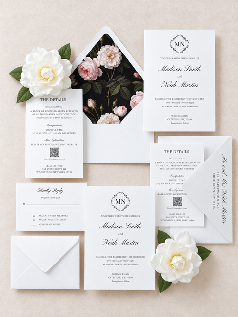 NingsPaper Ivory Liner Wedding Invitation Suite