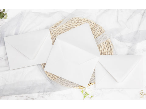 NingsPaper 50 Pieces Ivory Floral Euro Flap Envelopes for  Wedding Invitation Card