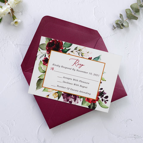 NingsPaper 50 Pieces Burgundy A1 3.62 × 5.12 Inches Envelopes