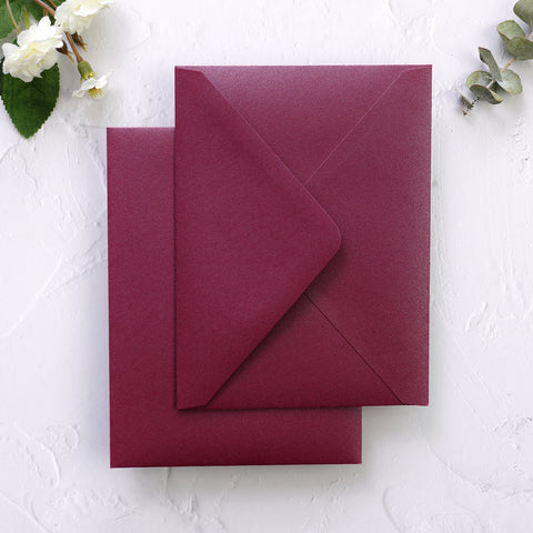 NingsPaper 50 Pieces Burgundy A1 3.62 × 5.12 Inches Envelopes