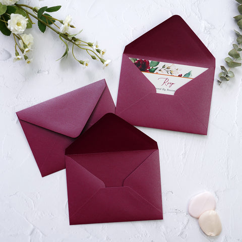 NingsPaper 50 Pieces Burgundy A1 3.62 × 5.12 Inches Envelopes