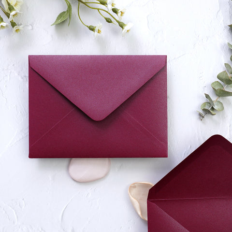 NingsPaper 50 Pieces Burgundy A1 3.62 × 5.12 Inches Envelopes