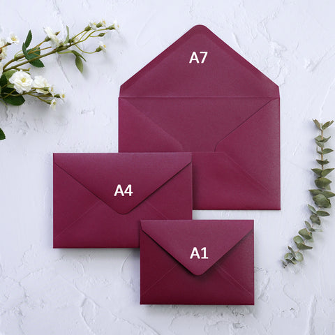 NingsPaper 50 Pieces Burgundy A1 3.62 × 5.12 Inches Envelopes