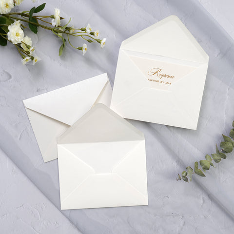 NingsPaper 50 Pieces Ivory A1 3.62 × 5.12 Inches Envelopes