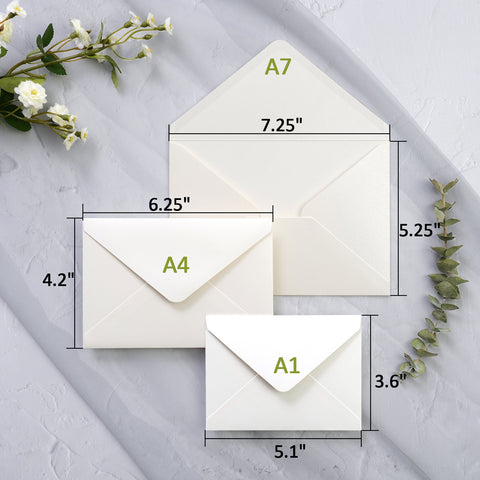 NingsPaper 50 Pieces Ivory A1 3.62 × 5.12 Inches Envelopes