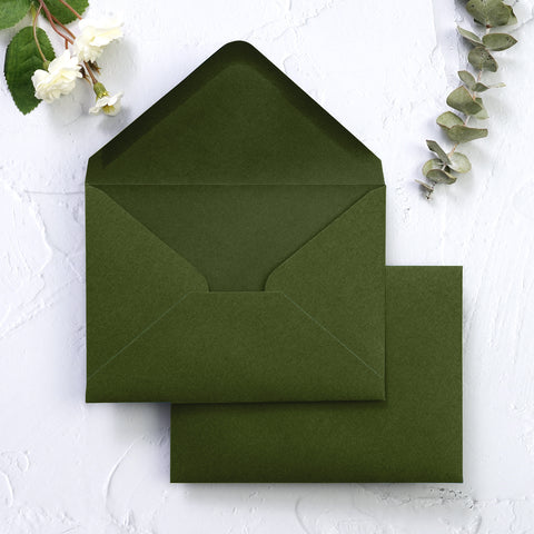 NingsPaper 50 Pieces Olive Green A1 3.62 × 5.12 Inches Envelopes