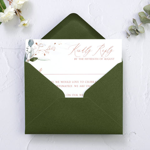 NingsPaper 50 Pieces Olive Green A1 3.62 × 5.12 Inches Envelopes