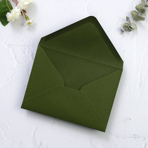 NingsPaper 50 Pieces Olive Green A1 3.62 × 5.12 Inches Envelopes