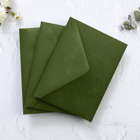 NingsPaper 50 Pieces Olive Green A1 3.62 × 5.12 Inches Envelopes