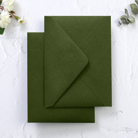 NingsPaper 50 Pieces Olive Green A1 3.62 × 5.12 Inches Envelopes