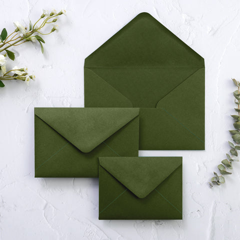 NingsPaper 50 Pieces Olive Green A1 3.62 × 5.12 Inches Envelopes