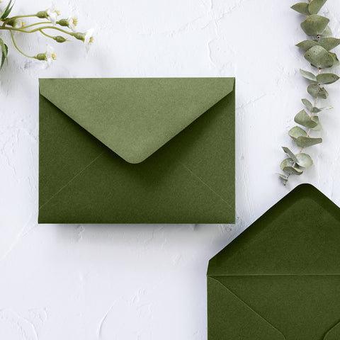 NingsPaper 50 Pieces Olive Green A1 3.62 × 5.12 Inches Envelopes