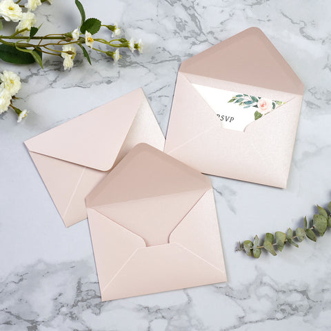 NingsPaper 50 Pieces Blush Pink A1 3.62 × 5.12 Inches Envelopes