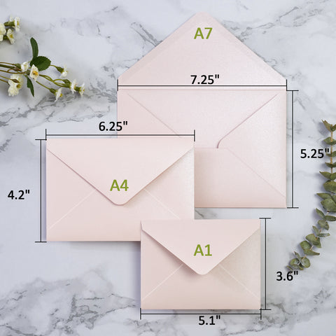 NingsPaper 50 Pieces Blush Pink A1 3.62 × 5.12 Inches Envelopes