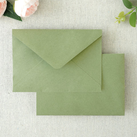 NingsPaper 50 Pieces Sage Green A4 Envelopes for 4x6 Cards