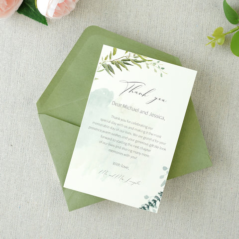 NingsPaper 50 Pieces Sage Green A4 Envelopes for 4x6 Cards