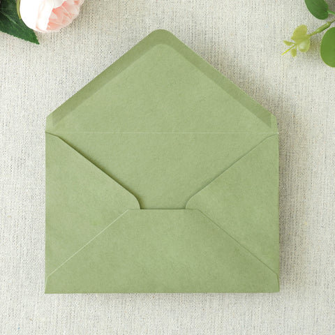 NingsPaper 50 Pieces Sage Green A4 Envelopes for 4x6 Cards