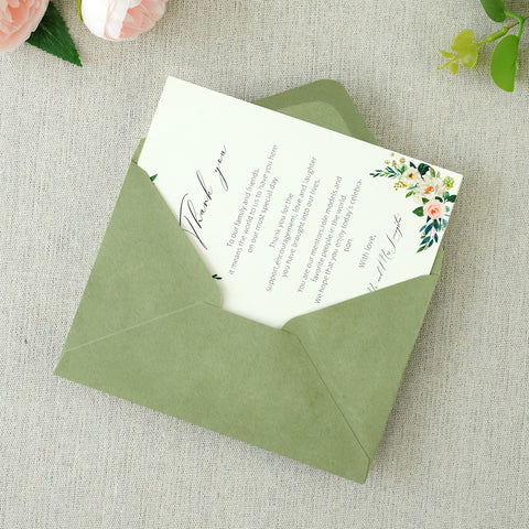 NingsPaper 50 Pieces Sage Green A4 Envelopes for 4x6 Cards