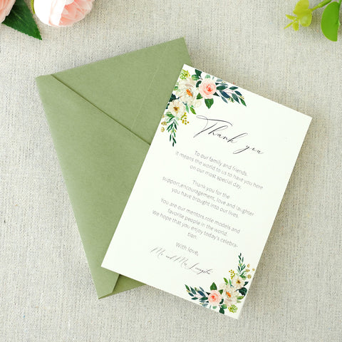 NingsPaper 50 Pieces Sage Green A4 Envelopes for 4x6 Cards