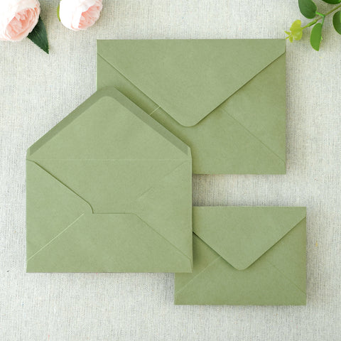 NingsPaper 50 Pieces Sage Green A4 Envelopes for 4x6 Cards
