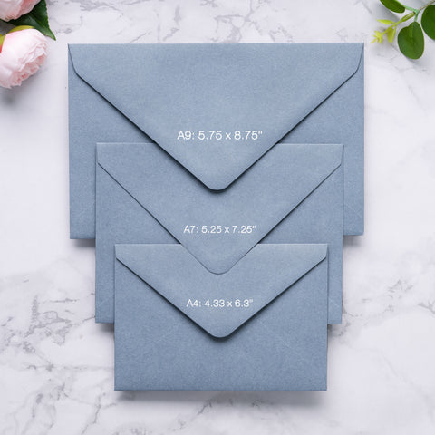 NingsPaper A9 Envelopes, 5.75 x 8.75'' Dusty Blue Wedding Mailing Envelopes