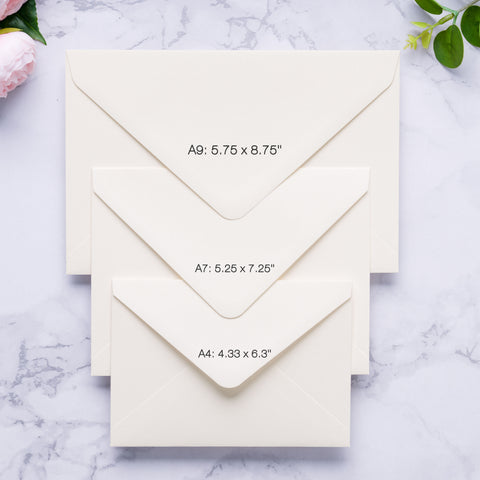NingsPaper A9 Envelopes, 5.75 x 8.75'' Ivory Wedding Mailing Envelopes