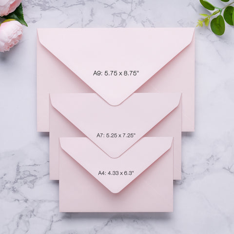 NingsPaper A9 Envelopes, 5.75 x 8.75'' Blush Pink Wedding Mailing Envelopes