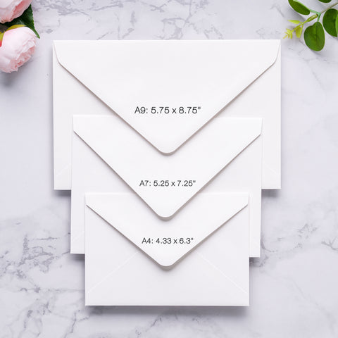 NingsPaper A9 Envelopes, 5.75 x 8.75'' White Wedding Mailing Envelopes