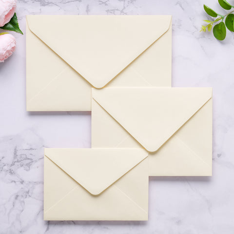 NingsPaper A9 Envelopes, 5.75 x 8.75'' Cream Wedding Mailing Envelopes