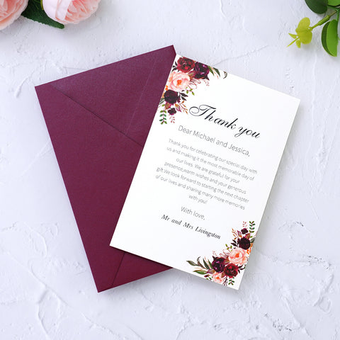 NingsPaper 50 Pieces Shiny Burgundy Shiny A4 Envelopes for 4x6 Cards