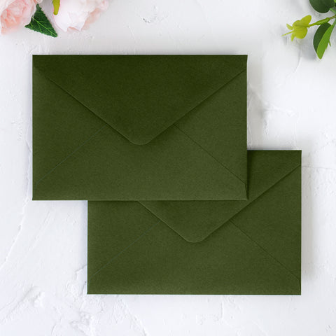 NingsPaper 50 Pieces Olive Green A4 Envelopes for 4x6 Cards