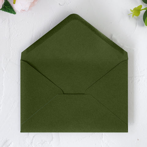 NingsPaper 50 Pieces Olive Green A4 Envelopes for 4x6 Cards