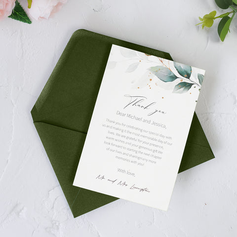 NingsPaper 50 Pieces Olive Green A4 Envelopes for 4x6 Cards