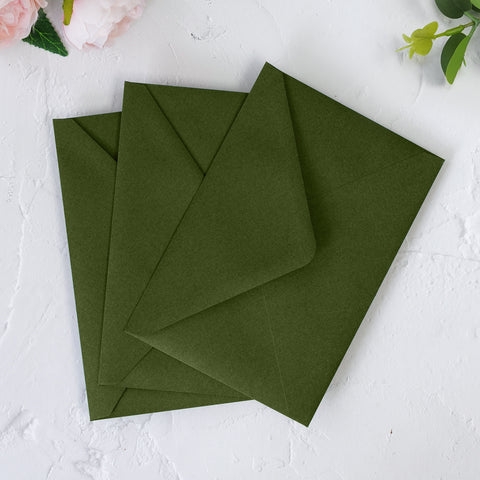 NingsPaper 50 Pieces Olive Green A4 Envelopes for 4x6 Cards