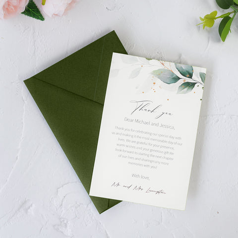 NingsPaper 50 Pieces Olive Green A4 Envelopes for 4x6 Cards