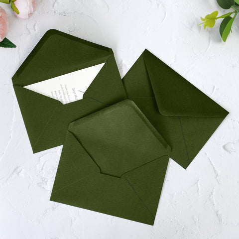 NingsPaper 50 Pieces Olive Green A4 Envelopes for 4x6 Cards