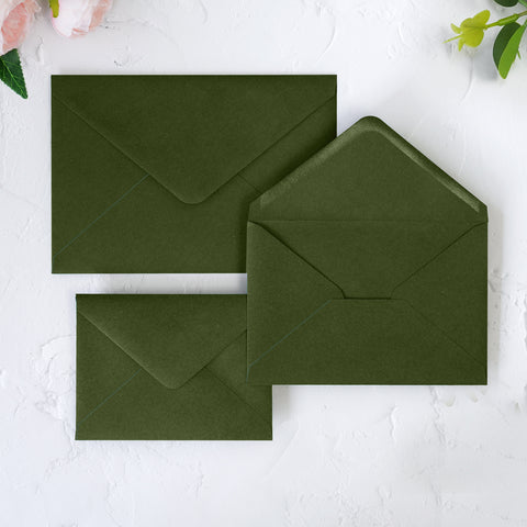 NingsPaper 50 Pieces Olive Green A4 Envelopes for 4x6 Cards