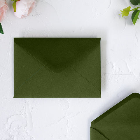 NingsPaper 50 Pieces Olive Green A4 Envelopes for 4x6 Cards