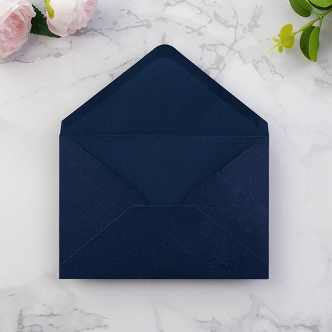 NingsPaper 50 Pieces Shiny Navy Blue A4 Envelopes for 4x6 Cards