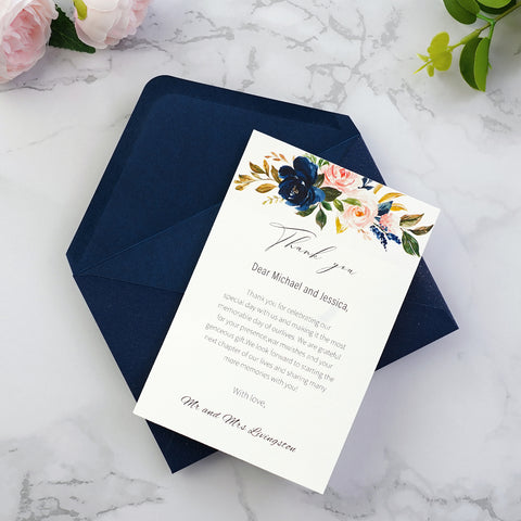 NingsPaper 50 Pieces Shiny Navy Blue A4 Envelopes for 4x6 Cards
